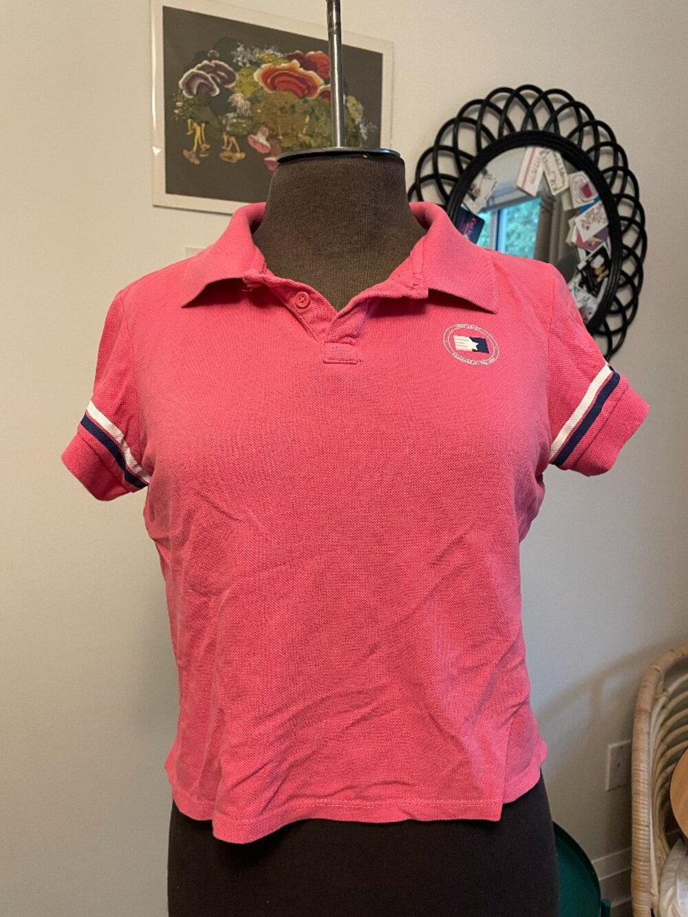 Pink Cropped Golf Shirt